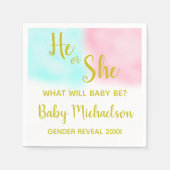 Serviette En Papier Révélation de genre de l'aquarelle (Devant)