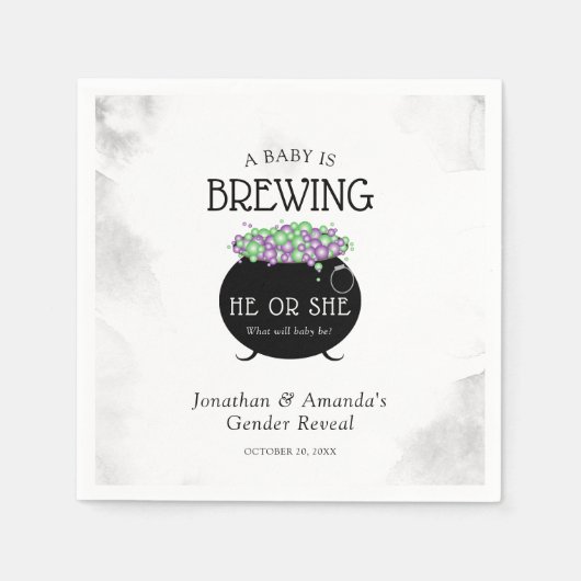 Serviette En Papier Révélation de genre de l'Halloween de bébé (Devant)