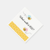 Serviette En Papier Révélation de genre des abeilles roses et bleues (Coin)