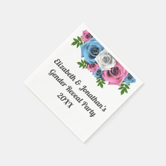 Serviette En Papier Révélation de genre Rose Bouquet (Coin)