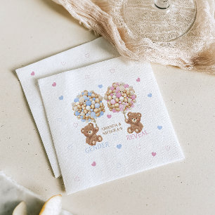 Serviette En Papier Révélation du sexe du bébé ours en peluche