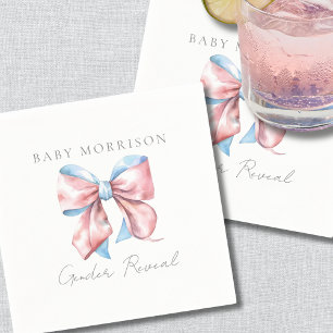 Serviette En Papier Révélation du sexe Nœud bleu et rose