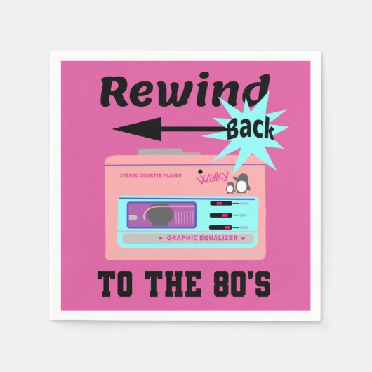Serviette En Papier Revenez aux années 80 (Devant)