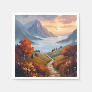 Serviette En Papier Rêveries d'automne   Paysage de montagne automnale