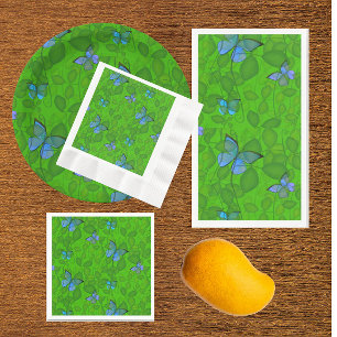 Serviette En Papier Rêves de forêt tropicale Vignes tropicales Papillo
