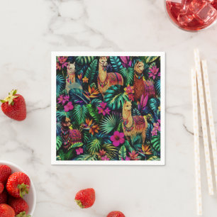 Serviette En Papier Rêves de jungle de lama Motif de surface transpare
