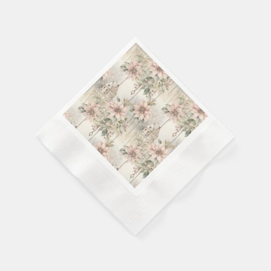 Serviette En Papier Rêves de Noël rose Poinsettia (Coin)