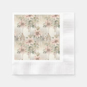 Serviette En Papier Rêves de Noël rose Poinsettia (Devant)