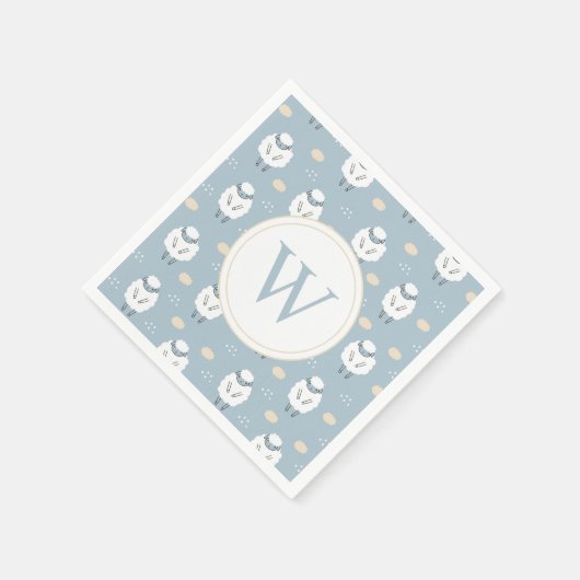 Serviette En Papier Rêves doux Compter Mouton Monogramme (Coin)