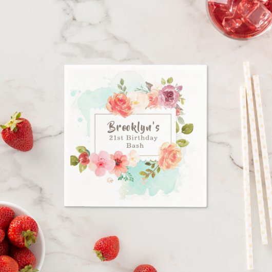 Serviette En Papier Rêves Floraux de la Saint-Jean (En situation)