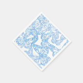 Serviette En Papier Rêves papillons (bleu) (Coin)