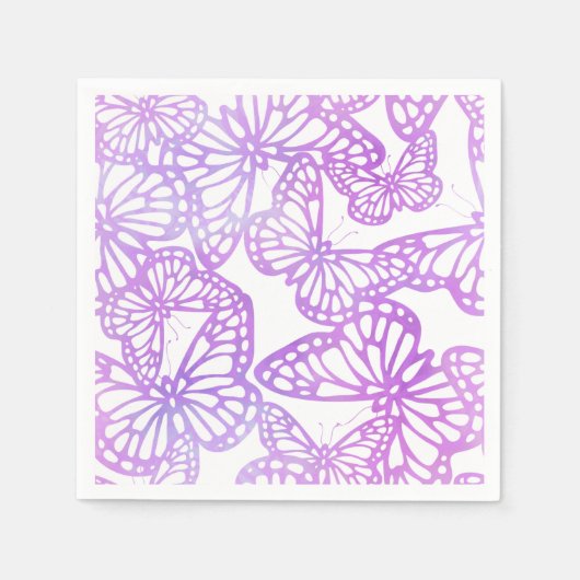 Serviette En Papier Rêves papillons (Lavande) (Devant)