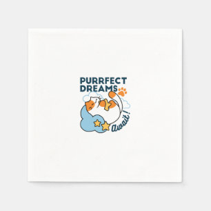 Serviette En Papier Rêves Parfaits Attendent – Rêve de Chat Mignon End
