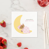 Serviette En Papier Rêves roses douces Sleeping Teddy Ours (En situation)
