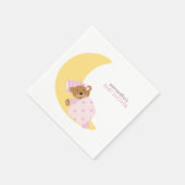 Serviette En Papier Rêves roses douces Sleeping Teddy Ours (Coin)