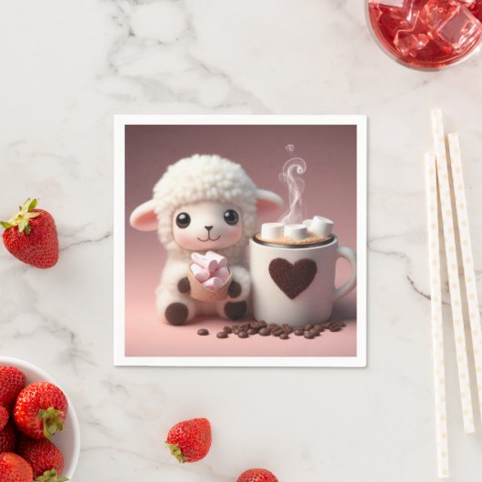 Serviette En Papier Rêves sucrés de cacao et d'agneau (En situation)