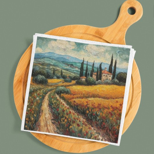 Serviette En Papier Rêves toscans dorés