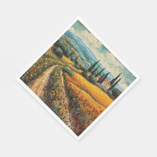 Serviette En Papier Rêves toscans dorés (Coin)