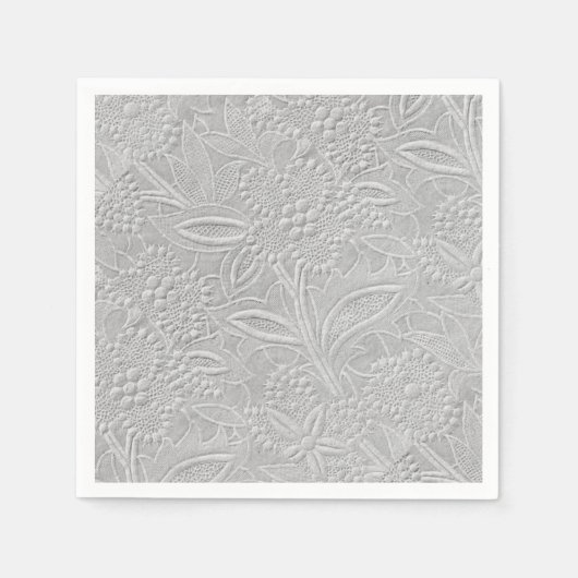 Serviette En Papier Revêtement floral gris (Devant)