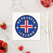 Serviette En Papier Reykjavik Islande (En situation)