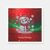 Serviette En Papier Rhinestones Snowman Holiday Napkin (Devant)