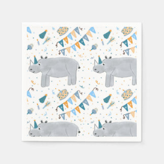 Serviette En Papier Rhino Anniversaire Cocktail Napkins
