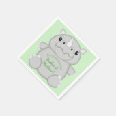 Serviette En Papier Rhino Baby shower vert (Coin)