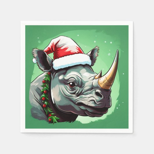 Serviette En Papier Rhino Xmas (Devant)