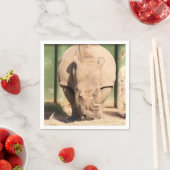 Serviette En Papier rhinocéros blanc (En situation)