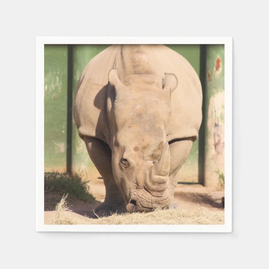 Serviette En Papier rhinocéros blanc (Devant)