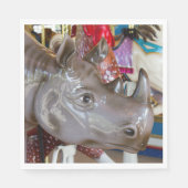 Serviette En Papier Rhinoceros Carousel Ride sur Merry-Go-Round (Devant)