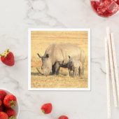 Serviette En Papier rhinocéros mignons en afrique (En situation)