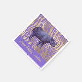 Serviette En Papier Rhinoceros Violet Bonne fête d'anniversaire (Coin)