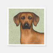 Serviette En Papier Rhodesian Ridgeback African Lion Chien tête verte (Devant)