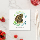 Serviette En Papier Rhodesian Ridgeback avec aquarelle de couronne (En situation)