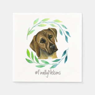 Serviette En Papier Rhodesian Ridgeback avec aquarelle de couronne