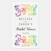 Rianbow couleurs scroll feuille lesbienne nuptiale