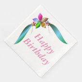 SERVIETTE EN PAPIER RIBBON FLEURIER "HEUREUX ANNIVERSAIRE" (Coin)