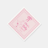 Serviette En Papier Ribbon pour bébé fille Douche rose soie oie rose (Coin)