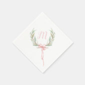 Serviette En Papier Ribbon rose Laurel Crest (Coin)