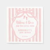 Serviette En Papier Ribbons Bows Ten Little Toes Bow Girl Baby Shower (Devant)