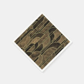Serviette En Papier Rich Brown and Gold Art Deco Pattern (Coin)