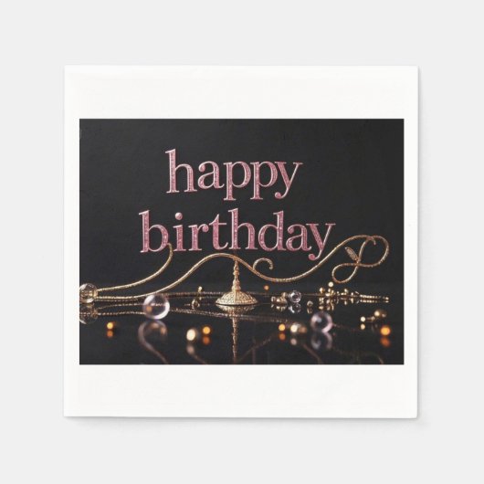 Serviette En Papier Rich rose blanc luxueux élégant extravagant (Devant)