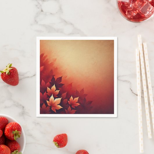 Serviette En Papier Rich Russet Maple Fall Gradient Découpage Napkins (En situation)