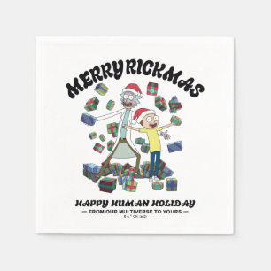 Serviette En Papier Rick et Morty   Joyeux Rickmas présents