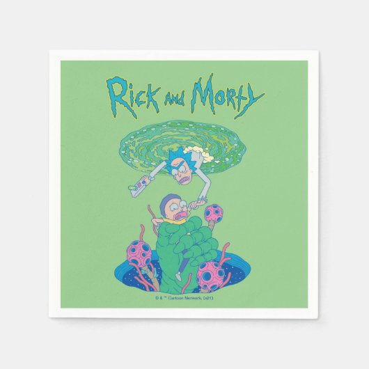 Serviette En Papier RICK ET MORTY™ | Secourt du portail (Devant)