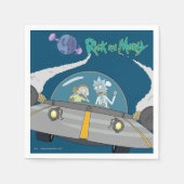 Serviette En Papier RICK ET MORTY™ | Vol En Navire Spatial (Devant)