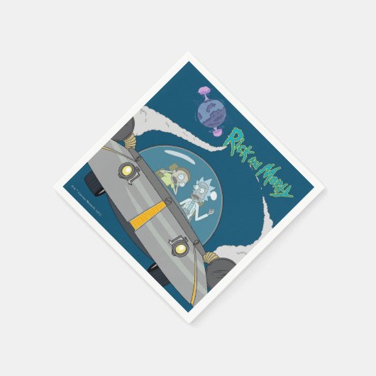 Serviette En Papier RICK ET MORTY™ | Vol En Navire Spatial (Coin)