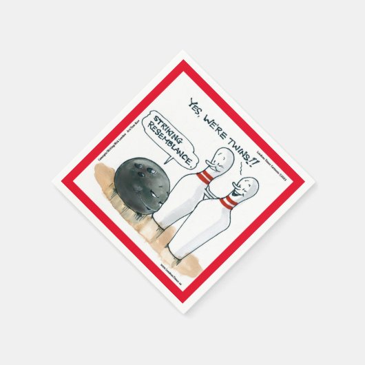 Serviette En Papier Rick London Funny Bowling Comic (Coin)