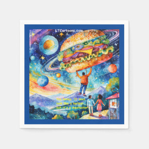 Serviette En Papier Rick London Vegan voit Meateator dans l'espace drô